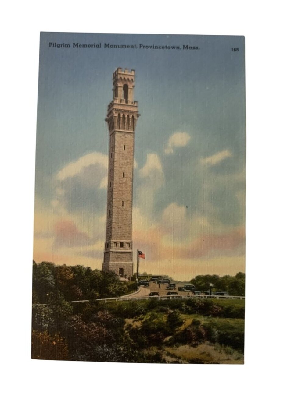 Pilgrim Memorial Monument Province Town Massachusetts Linen USA Vintage Postcard